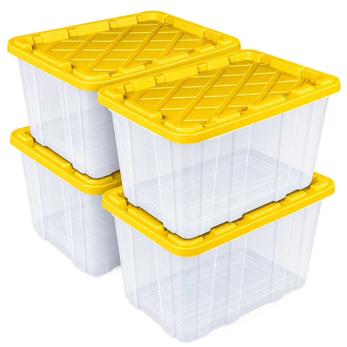 27-Gallon Heavy-Duty Storage Tote, Yellow, 8-Pack
