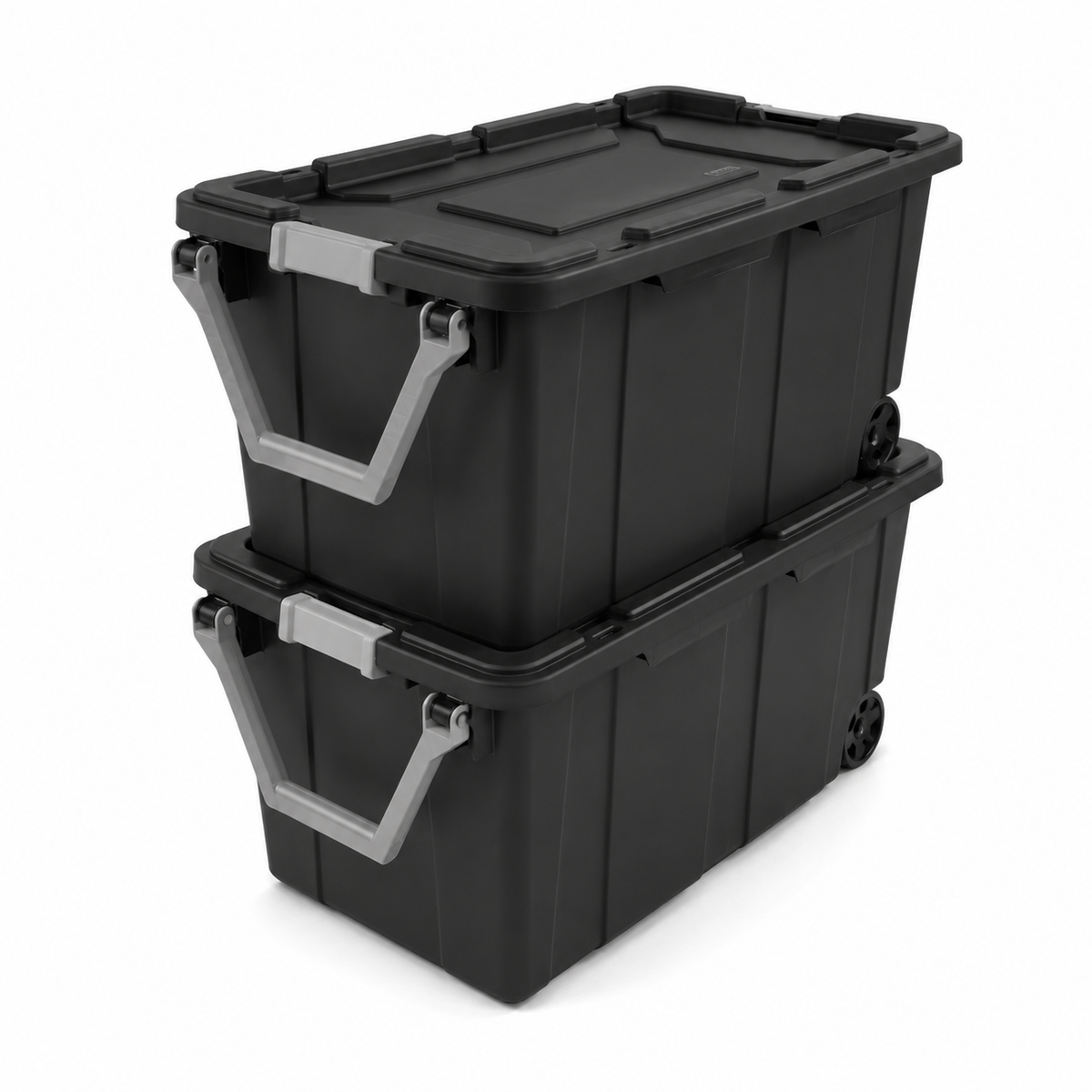 40-Gallon Wheeled Storage Tote, Dark Gray, 4-Pack