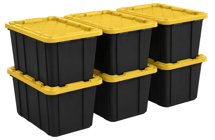 27-Gallon Yellow Clear Totes