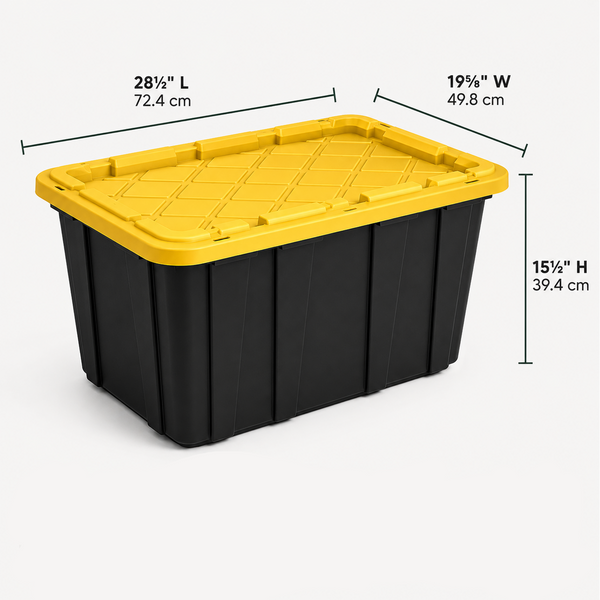 27-Gallon Storage Tote, Yellow, 6-Pack