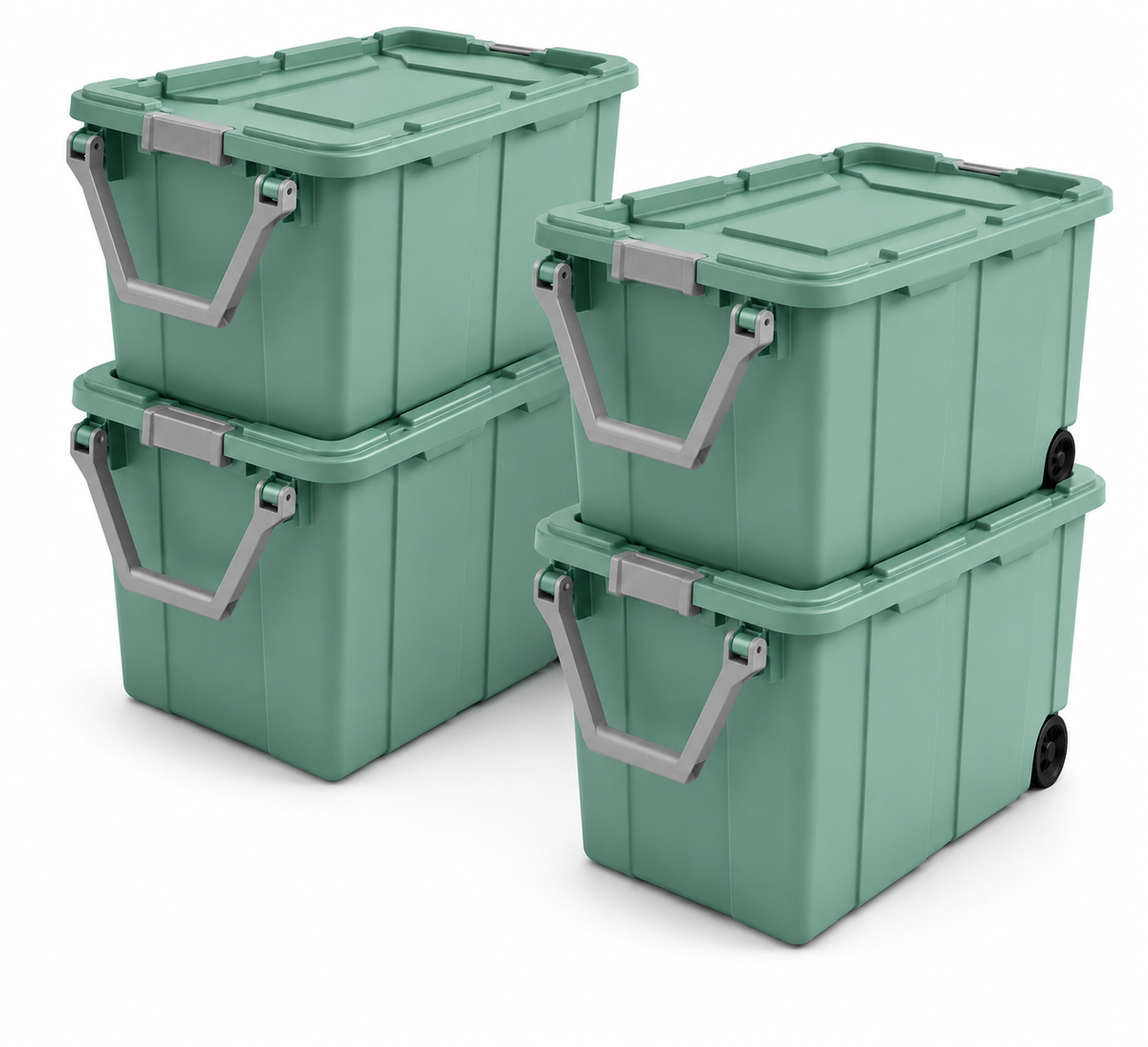 40-Gallon Wheeled Storage Tote, 4-Pack