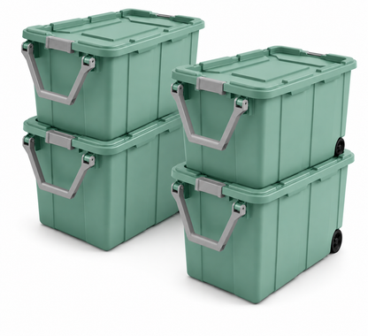 40-Gallon Wheeled Storage Tote, 4-Pack