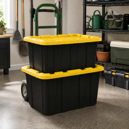 27-Gallon Storage Tote, Yellow, 6-Pack
